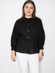 Skjorte med pufærmer by Shining Moda