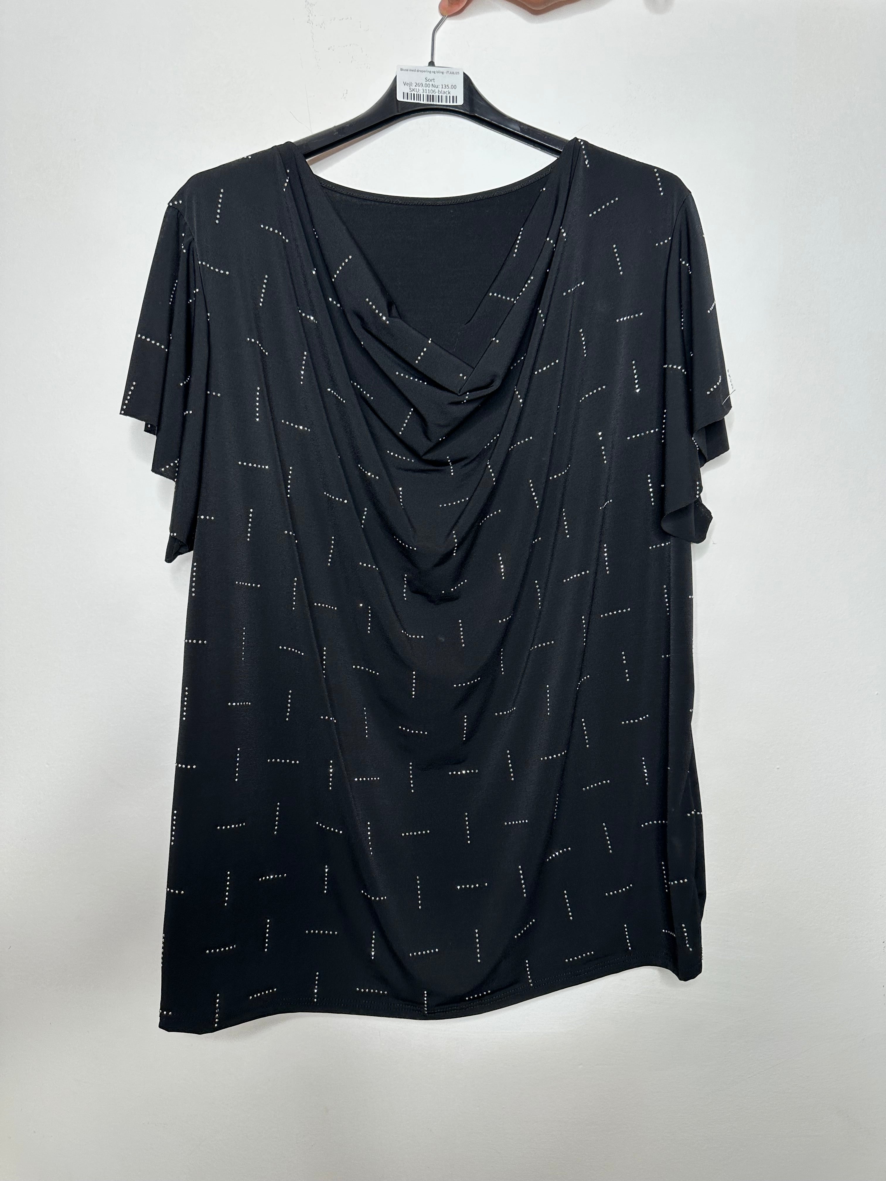 Bluse med drapering og bling - ITJULI25 by Miss One