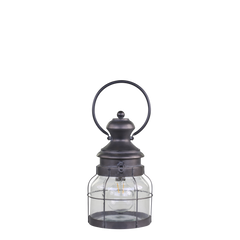 Fransk Staldlanterne inkl. pære & timer Antik Kul 32x16,5 cm by Chic Antique