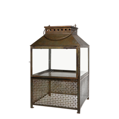 Lanterne m. mønster, H53/L34/B34 cm antique messing by Chic Antique