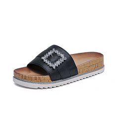 Slip on sandaler med bling spænde - Ingen returret