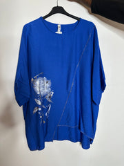 Bluse med sølv syning og print - ITJULI25 by G9