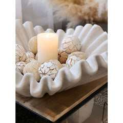 Skål muslingeformet, H18/L51/B51 cm creme by Chic Antique