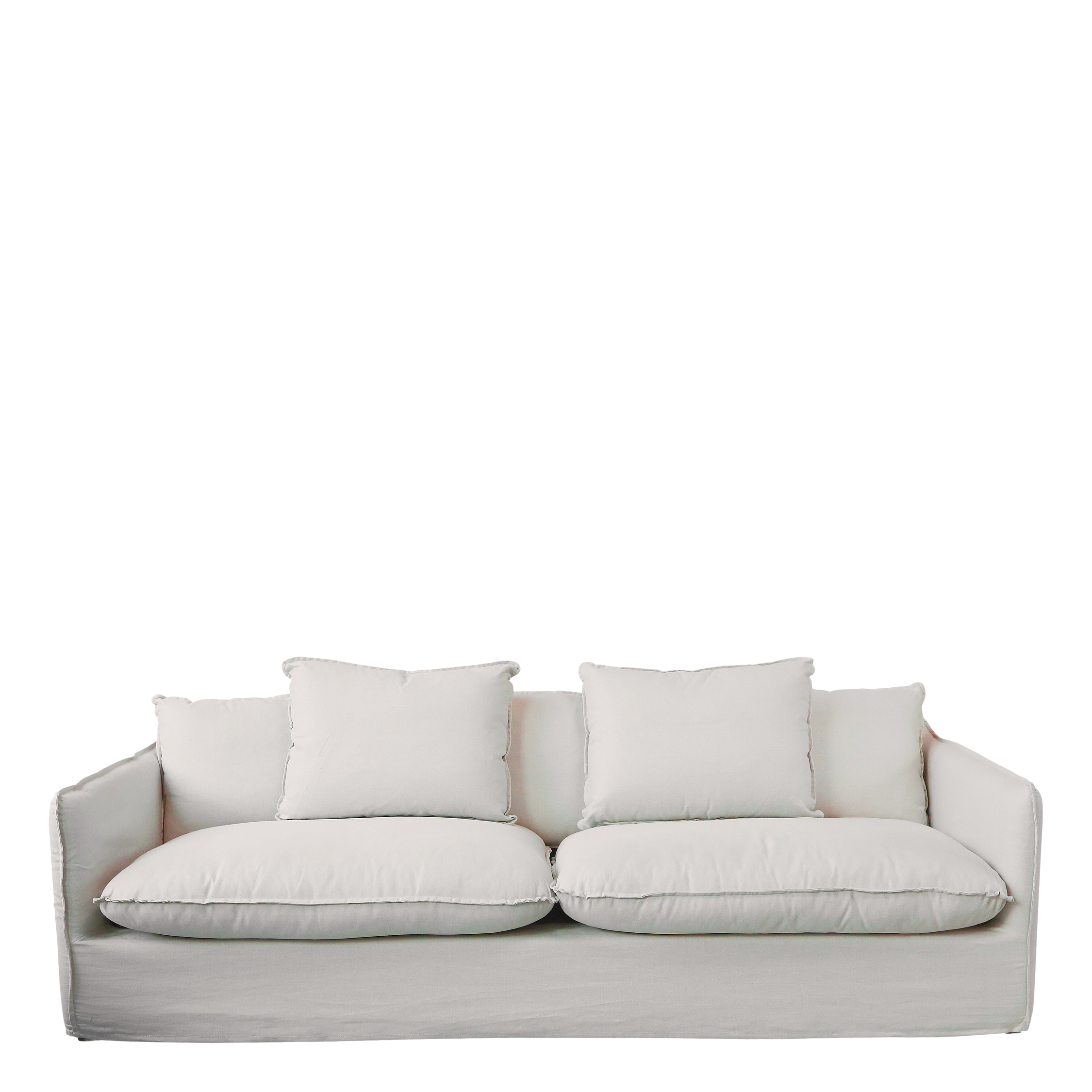 Malo hvid 3-personers hørsofa 75x220x95cm by Chic Antique