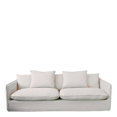 Malo hvid 3-personers hørsofa 75x220x95cm by Chic Antique