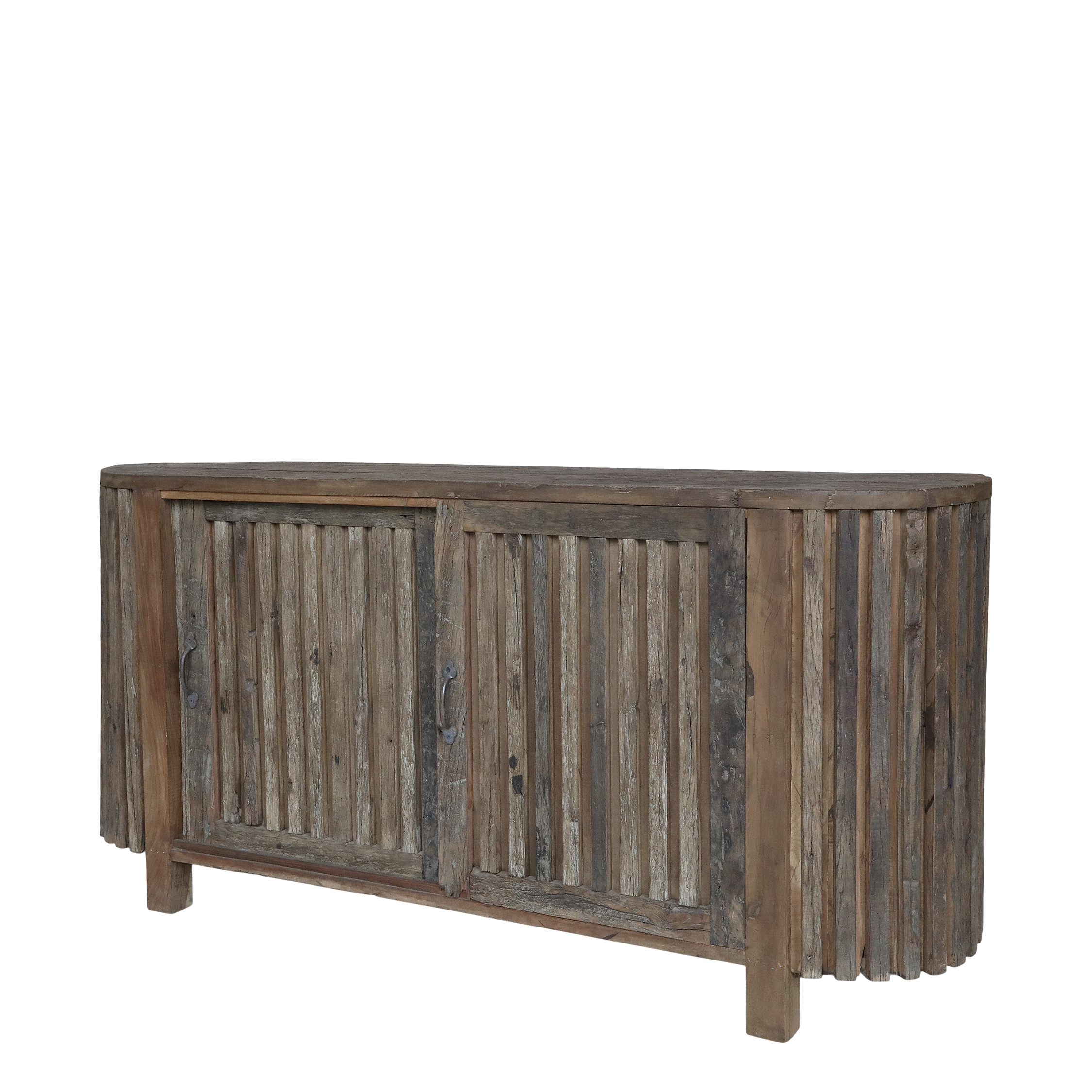 Grimaud Skænk m. riller & skydelåger, H77/L152/B44 cm natur by Chic Antique