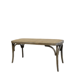 Fransk bænk med fletsæde 46x100x42 cm, natur by Chic Antique