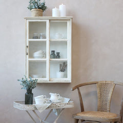 Skab til væg m. skydedøre 70x52x20cm antique creme by Chic Antique