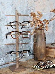 Display til briller m. 6 holdere, H42/L17/B14 cm mørk natur by Chic Antique