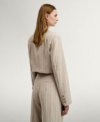 Access Fashion Cropped blazer med glitterstriber by Access Fashion