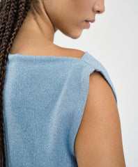 Access Fashion Metallic draperet bluse by Access Fashion