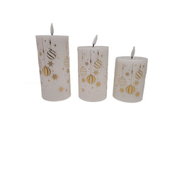 Jule LED Bloklys Pakke Guld (Sæt med 3 stk.)