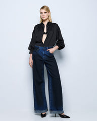 Access Satinskjorte med pufærmer by Access Fashion