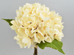 Kunstig Hortensia Pick med Blade Creme 35cm