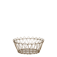 Fil de fer Kurv, H11,5/Ø27 cm antique messing by Chic Antique