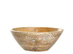 Tours skål med udskæring 9 x Ø25 cm – Natur træ