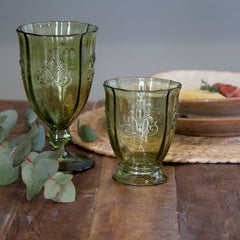 Saint-Émilion Vinglas med mønster Oliven (H16/Ø9 cm) by Chic Antique