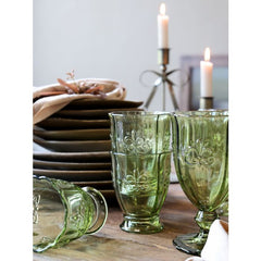 Saint-Émilion Vinglas med mønster Oliven (H16/Ø9 cm) by Chic Antique