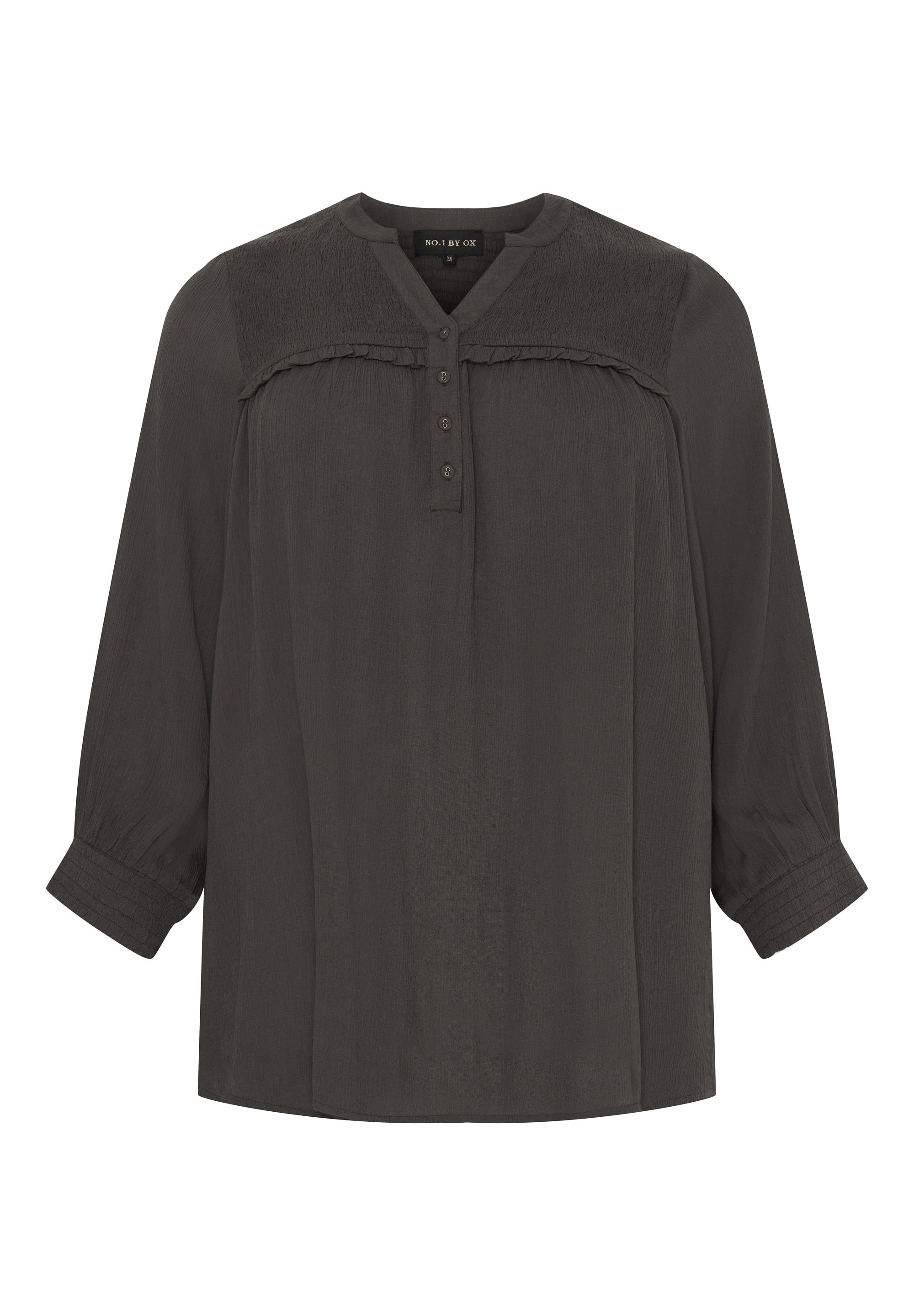 No. 1. By Ox Bluse med smock-overdel og 3/4-ærmer smock-manchetter by No. 1. By Ox