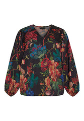 No. 1. By Ox Bluse med V-hals og lange ærmer med elastik i manchetterne by No. 1 By Ox