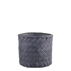 Corte Planter m. flettet mønster 15x16,5 cm Antique Coal by Chic Antique