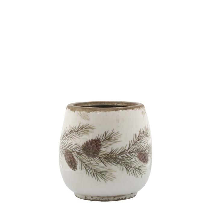 Skjuler med granrankemotiv creme 14,5x15 cm by Chic Antique