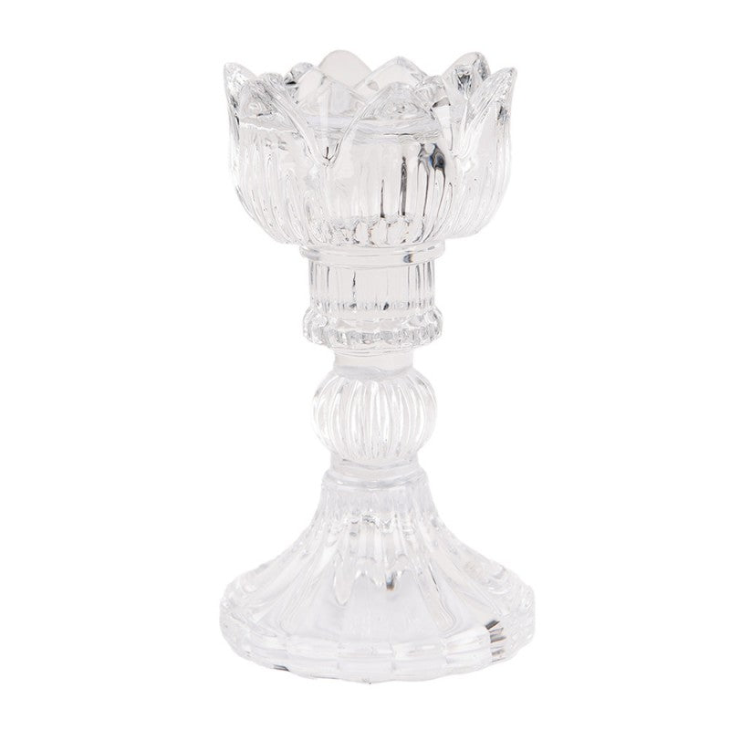 Candle Holder 8x15 cm Transparent Glass by C&E