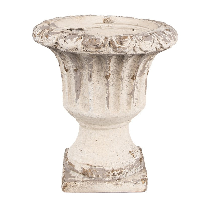 Dekorativ urtepotteskjuler på fod Beige keramik Ø18x20 cm by C&E