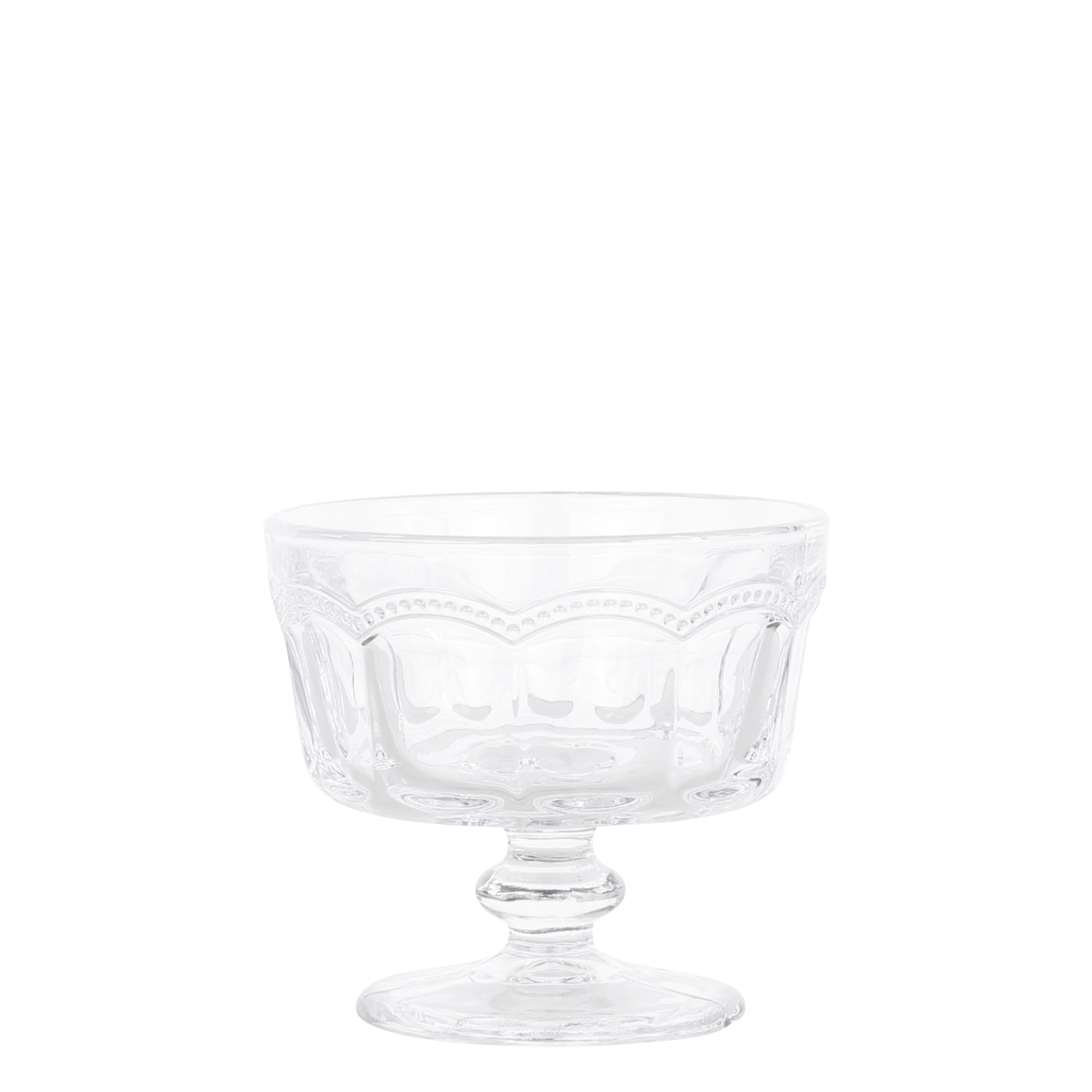 Antoinette Skål på fod m. perlekant, H9/Ø9,5 cm by Chic Antique