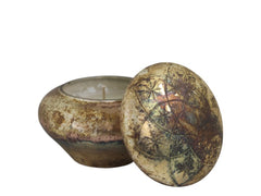 Glaskrukke med stearinlys 9x9,5 cm antique kobber by Chic Antique