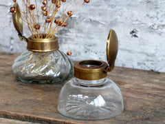 Gl. fransk Vase m. låg, H6,5/Ø8 cm antique messing by Chic Antique