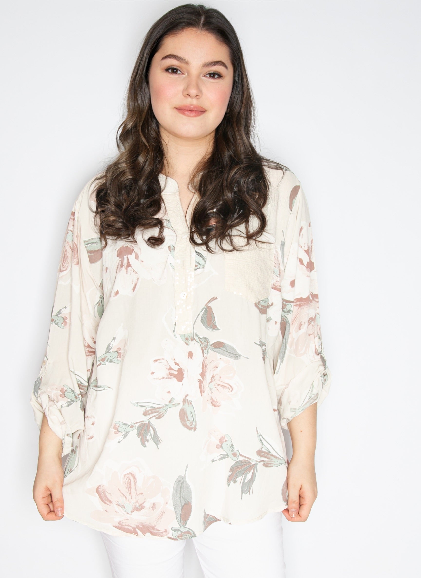 Skjorte med smukt print by Miss Style