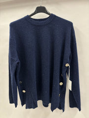 Strikbluse Glimmer, Guldknapper