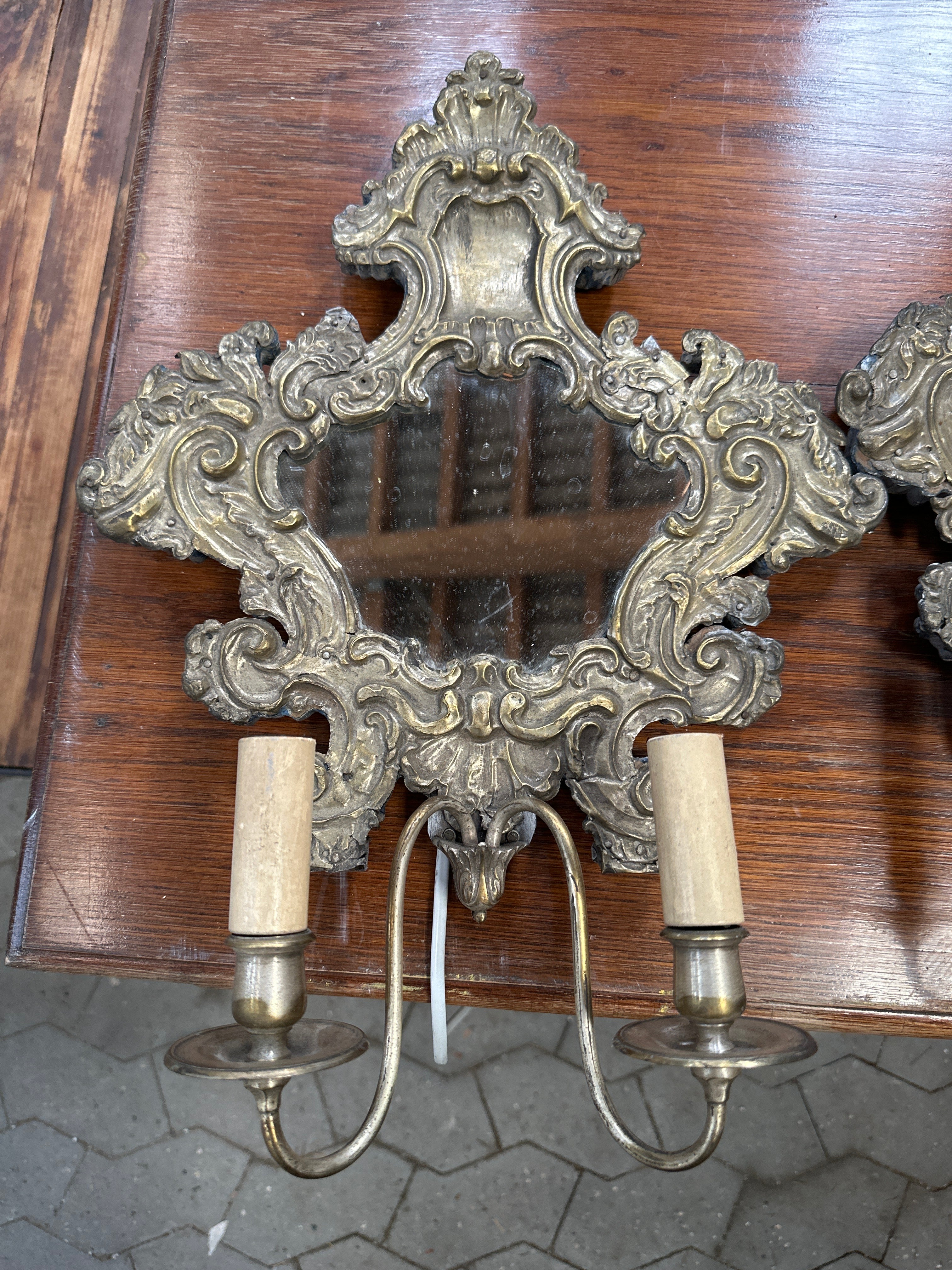 Væglamper med Spejl – Guld by Krone 1