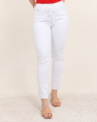 Jeans med bindebånd plus size by Krone 1