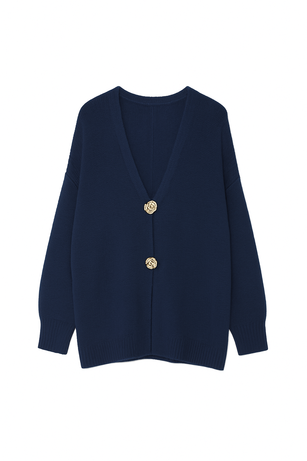 Strikcardigan med guld rose knapper by Miss Moon