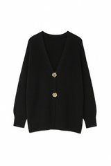 Strikcardigan med guld rose knapper by Miss Moon