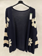 Strikcardigan, Blomster
