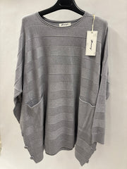 Ensfarvet Striktrøje, Bred Strib