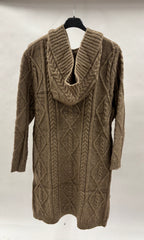 Kabelstrikket Cardigan Hætte