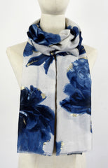 Tørklæde med faded blomster guld by Katier