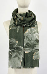 Tørklæde med faded blomster guld by Katier