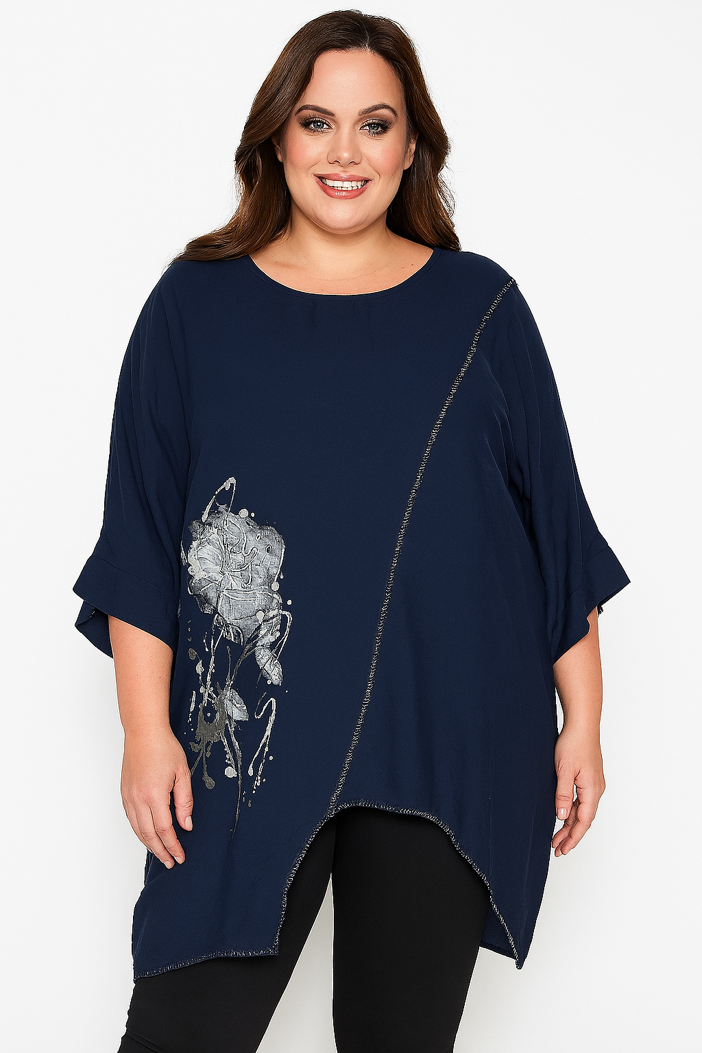 Bluse med sølv syning og print - ITJULI25 by G9