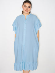 Skjortekjole med flæsekanter - ITFEB25 by Xd