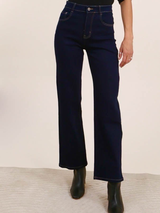 Mørkvasket jeans med vidde by Krone 1