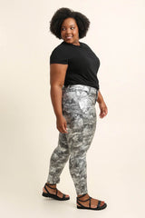 Coated bukser med blomster mønster metallic by Krone 1