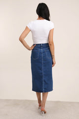 Lang cowboynederdel med guld knapper by Krone 1