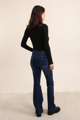 Jeans med lommer og guld knapper by Krone 1