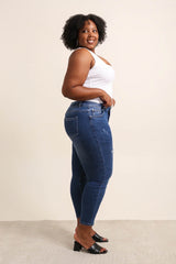 Jeans med slidtage plus size by Krone 1