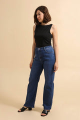 Jeans med wide leg darkwash by Krone 1